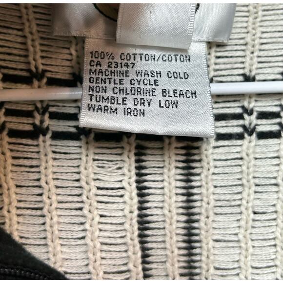 Talbots Black & White Checkered Plaid Zipper‎ Front Career Sweater Sz Medium - Picture 8 of 8